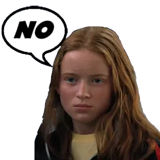 👎 Max Mayfield Stranger Things NO no, stranger things, max mayfield, sadie sink, sticker, tv show telegram sticker