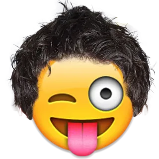 😜 emoji, face, winking, tongue, funny, portrait telegram sticker