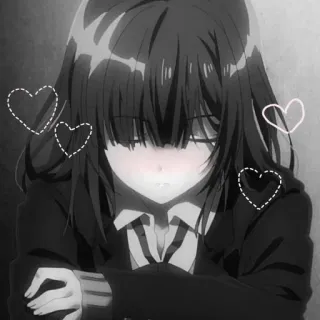 ❤️ Anime, Mädchen, Herzen, Süß, Manga telegram sticker