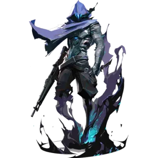 👻 Omen Valorant видеоигра, персонаж, omen, шутер, агент, винтовка telegram sticker