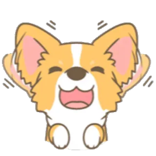 😃 corgi, dog, happy, cute, animal, pet, cartoon telegram sticker