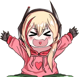 ☺️ Anime, Carino, Kawaii, Ragazza, Cartone animato, Chibi telegram sticker