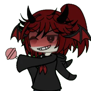 😏 diabo, demônio, vermelho, chifres, pirulito, asas telegram sticker