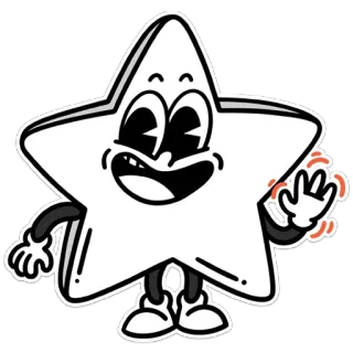 👋 stella, cartone animato, personaggio, che saluta, amichevole, illustrazione telegram sticker