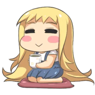 ☕ anime, girl, cute, chibi, cartoon, kawaii telegram sticker