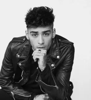 👑 Zayn Malik Musiker, Sänger, Porträt, Promi, Schwarzweiß, Mode telegram sticker