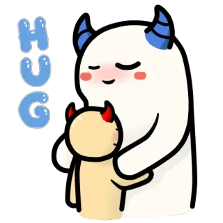 😚 HUG hug, cute, monster, cartoon, friendly, affection telegram sticker