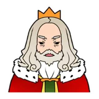 👑 king, crown, royalty, old, beard, cartoon telegram sticker