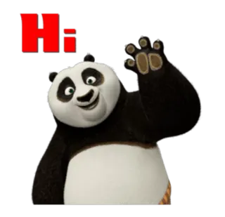 🤚 Po Kung Fu Panda Hi panda, hi, cartoon, greeting telegram sticker