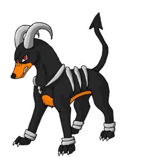 👿 Houndoom Pokemon Pokemon, Houndoom, vuur, duister, hond, monster telegram sticker