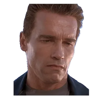 😶 Arnold Schwarzenegger นักแสดง, จริงจัง, หน้า, ภาพเหมือน telegram sticker