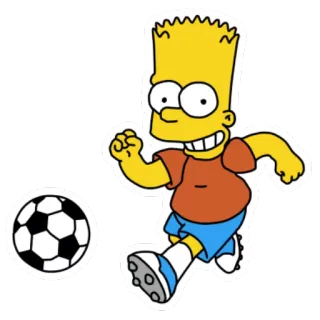 ⚽ Bart Simpson The Simpsons Bart Simpson, soccer, cartoon, sports, character, The Simpsons telegram sticker