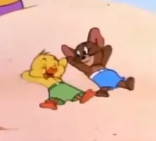 ➖ Jerry Mouse Cartoon, Maus, Strand, Sommer, Entspannen telegram sticker