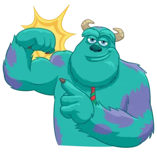 💪 James P. 'Sulley' Sullivan Monsters, Inc. monster, cartoon, disney, pixar, charakter, sully, muskeln, stark telegram sticker