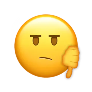 👎 Emoji, Polegar para baixo, Não gosto, Acordo, Falha telegram sticker
