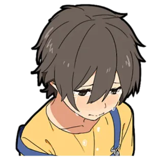 😶 аниме, парень, плачет, грустный, эмоциональный, слезы telegram sticker