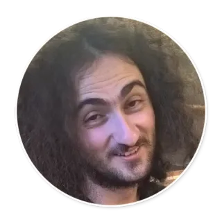 😁 homem, pessoa, retrato, rosto, cabelo telegram sticker