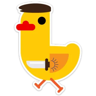 😈 kaczka, nóż, kreskówka, zwierzę, ptak, broń telegram sticker