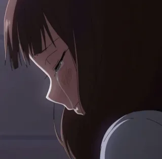 😭 piangere, triste, anime, donna, lacrime, melanconia telegram sticker