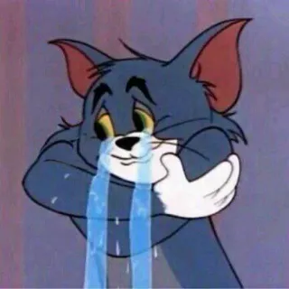 ➰ Tom Cat Tom and Jerry dibujo animado, gato, llorando, triste, lágrimas, angustia telegram sticker