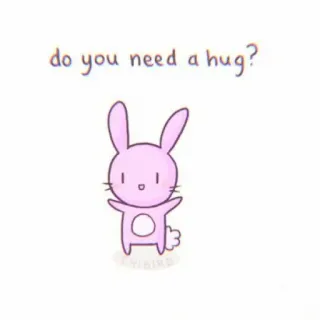 🌷 do you need a hug? Hase, Umarmung, Süß, Rosa, Kawaii, Tier whatsapp sticker