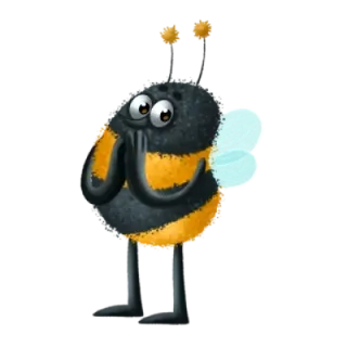 🤪 пчела, мультфильм, животное, милый, насекомое telegram sticker