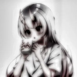 ❤️ Anime, Dziewczyna, Rogi, Kawaii, Słodkie, Manga telegram sticker