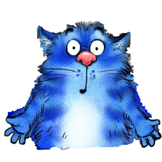 🤷‍♀️ cat, blue, cartoon, animal, cute, illustration telegram sticker