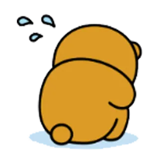 😭 грустный, пот, медведь, мультик, милый, эмодзи whatsapp sticker