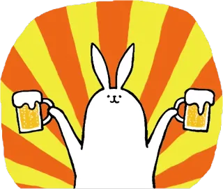 🍻 rabbit, beer, drink, cartoon telegram sticker