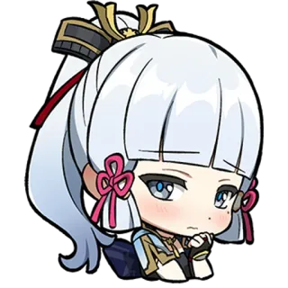 😔 Ayaka Genshin Impact Anime, Jeu vidéo, Genshin Impact, Ayaka, Autocollant, Chibi whatsapp sticker
