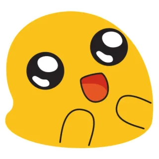 🥰 Emoji, Amarillo, Blob, Lindo, Dibujos animados, Feliz telegram sticker