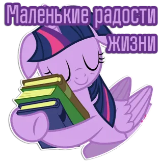 📚 Twilight Sparkle My Little Pony Маленькие радости жизни Pony, Lesen, Bücher, Twilight Sparkle, Fröhlichkeit, Zeichentrick, Freundschaft telegram sticker