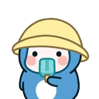 🐧 漫画, アイスクリーム, かわいい, キャラクター, ステッカー telegram sticker