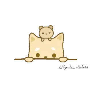 👀 猫, 可爱, 贴纸, 动物, 卡哇伊, 熊 telegram sticker