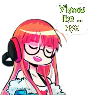🐱 Y'know like ... nya Anime, Manga, Cartoon, Mädchen, Kopfhörer telegram sticker