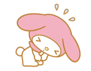😰 My Melody Sanrio, imut, kawaii, karakter, sedih telegram sticker