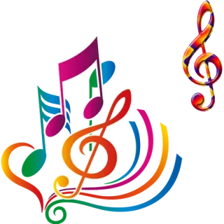 🎵 música, notas, clave, colorido, melodia telegram sticker