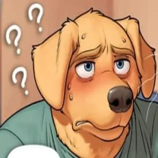 😐 dog, question, confused, worried, cartoon whatsapp sticker
