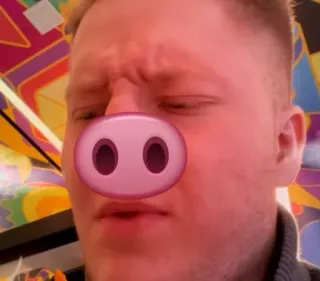 🐷 Emoji, Cara, Nariz de cerdo, Hombre, Retrato telegram sticker