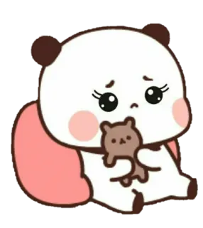 🦋 Panda, süß, kawaii, Tier, traurig, Spielzeug, Cartoon telegram sticker