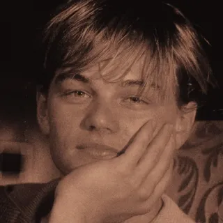 🌻 Leonardo DiCaprio actor, celebrity, young, portrait telegram sticker