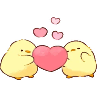 ❤️ pintinho, pássaros, coração, amor, fofo whatsapp sticker