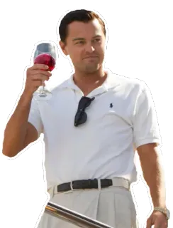 🍷 Leonardo DiCaprio The Wolf of Wall Street film, acteur, vin, santé, luxe whatsapp sticker