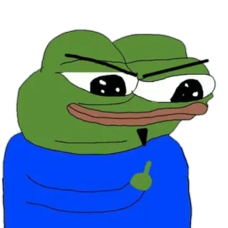 🖕 pepe, żaba, mem, zarozumiały, kultura internetu telegram sticker