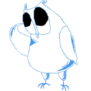 👀 burung hantu, kartun, burung, pixel art telegram sticker