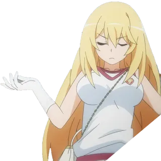 💁‍♂️ Anime, Dziewczyna, Blond Włosy, Postać, Dziewczyna Anime, Rękawiczki, Białe Rękawiczki telegram sticker