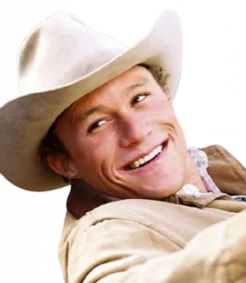 😁 actor, vaquero, retrato, hombre, sombrero telegram sticker