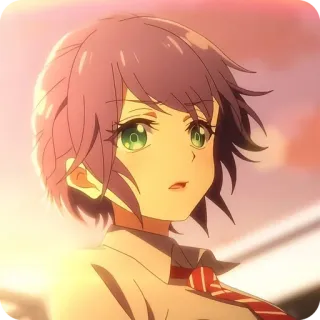 ⭐️ Anime, Ragazza, Uniforme scolastica, Capelli corti, Ragazza anime, Carina, Ritratto telegram sticker
