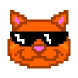 🐱 cat, pixel art, sunglasses, cool telegram sticker